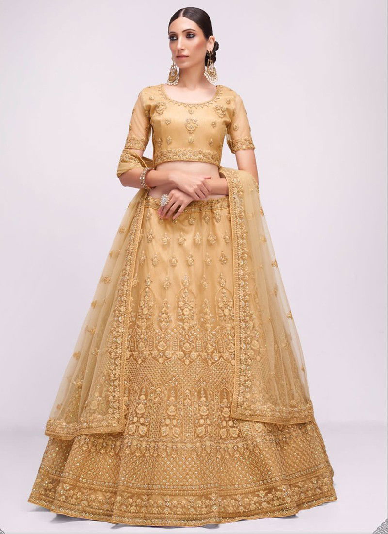 Chikoo Colour Bridal Heritage 3 Alizeh New Latest Designer Exclusive Net With Silk Lehenga Choli Collection 1068 B